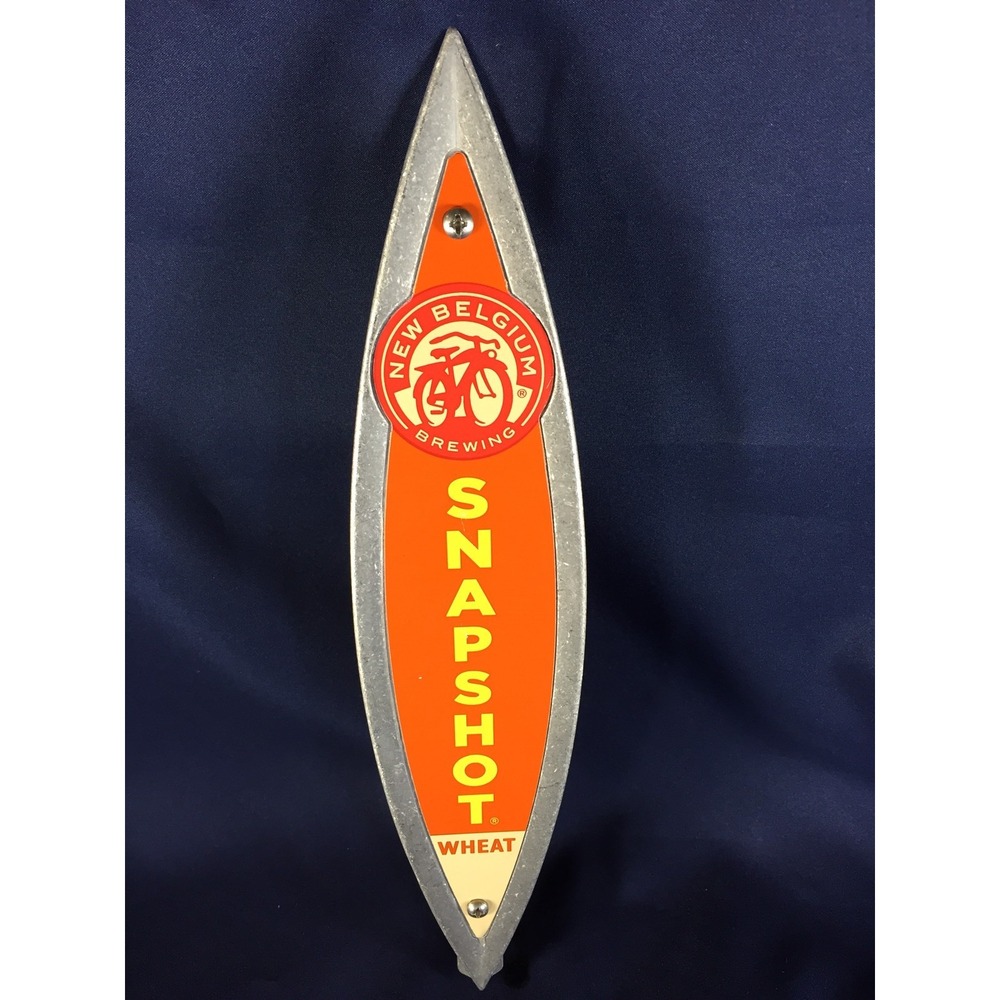 New Belgium Brewing Snapshot Wheat Beer Tap Handle Metal Surfboard 11 Inch